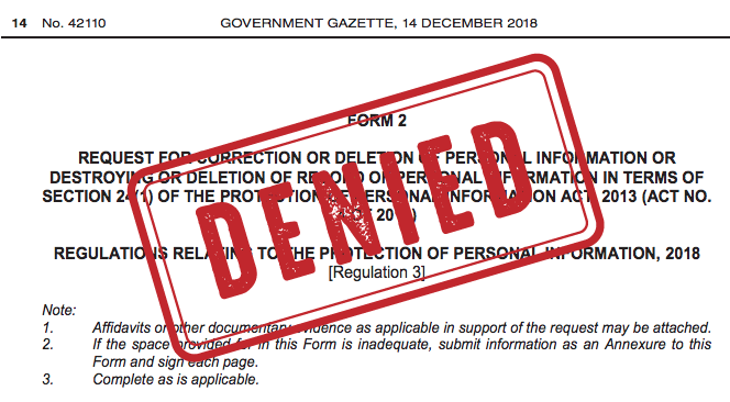Your Right to Retain Personal Information