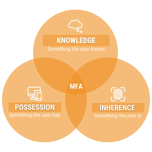 Infographic of multi-factor authentication’s 3 primary categories.